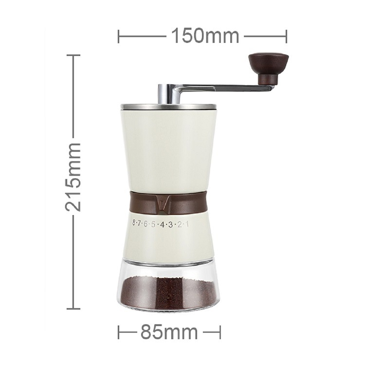 Molino de café manual portátil de acero inoxidable personalizado con manivela