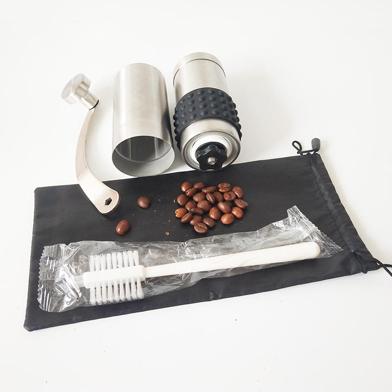 Molino de café manual de acero inoxidable para el hogar con muelas de cerámica ajustables