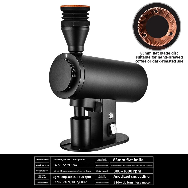 Venta Caliente Nueva Llegada Motor DC Sin Escobillas y Molinillo de Café en Grano Ajustable en Velocidad con 83mm Muela Plana