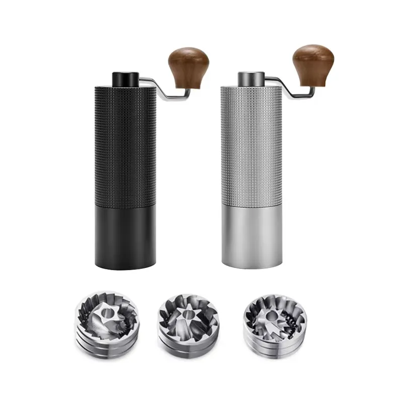 Molino de café portátil ajustable para espresso, accesorios de camping de acero inoxidable, molinillo de café manual con 5 6 7core muelas