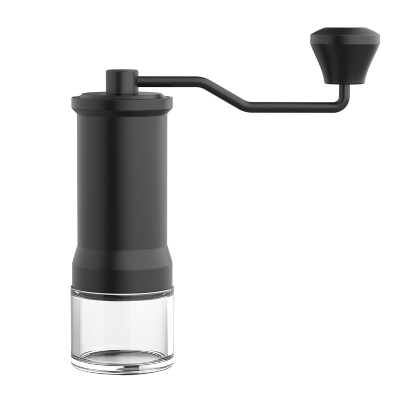 Molino de café manual profesional negro portátil ajustable de acero inoxidable en forma de cono