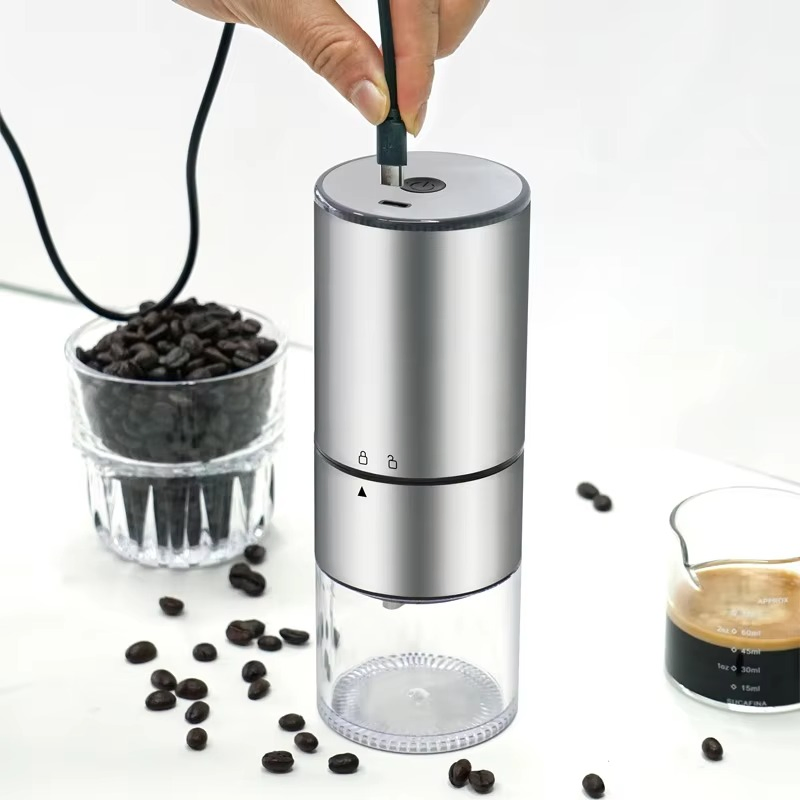 Molino de café automático compacto con control táctil alimentado por USB y núcleo de acero para una preparación sin esfuerzo en casa
