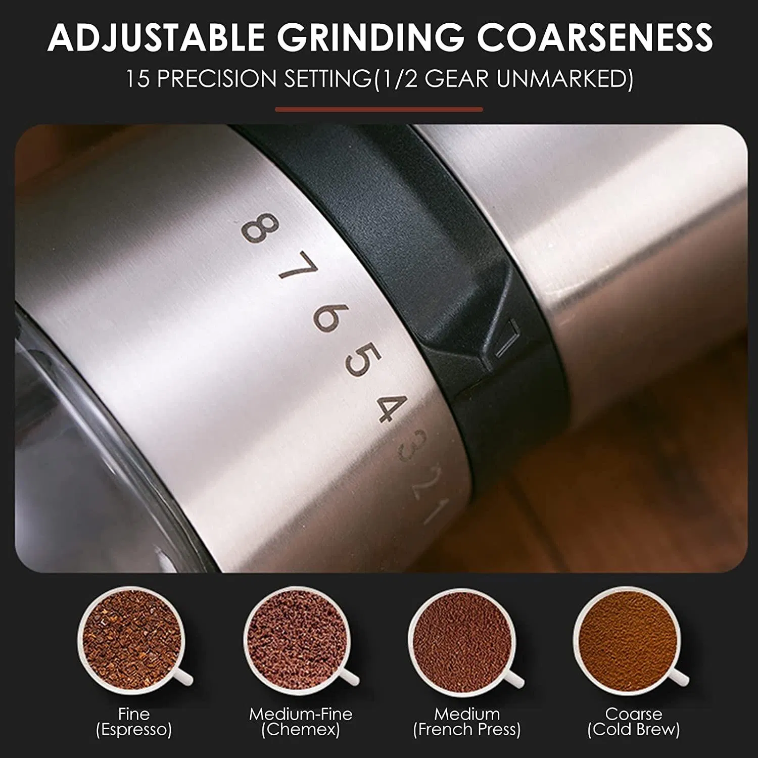 Hogar 304 Molino de café manual de mano con núcleo de cerámica ajustable de acero inoxidable, frasco de vidrio