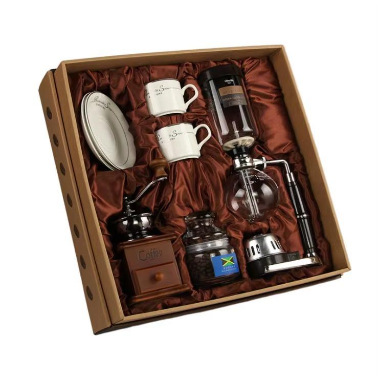 Conjuntos de regalo de molinillo de café manual de madera antigua