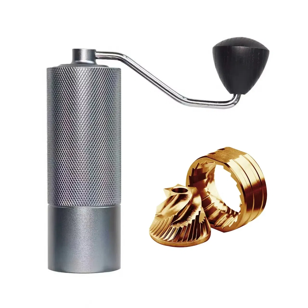 Molino de café portátil ajustable para espresso, accesorios de camping de acero inoxidable, molinillo de café manual con 5 6 7core muelas