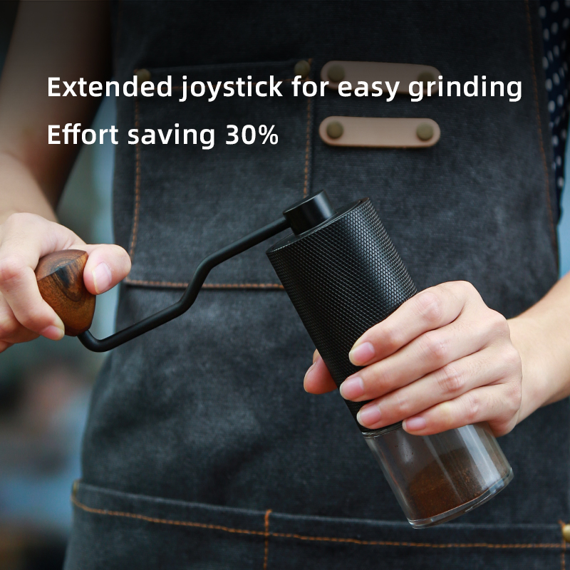 Molino de café manual ajustable con tolva de vidrio - 20g Capacidad
