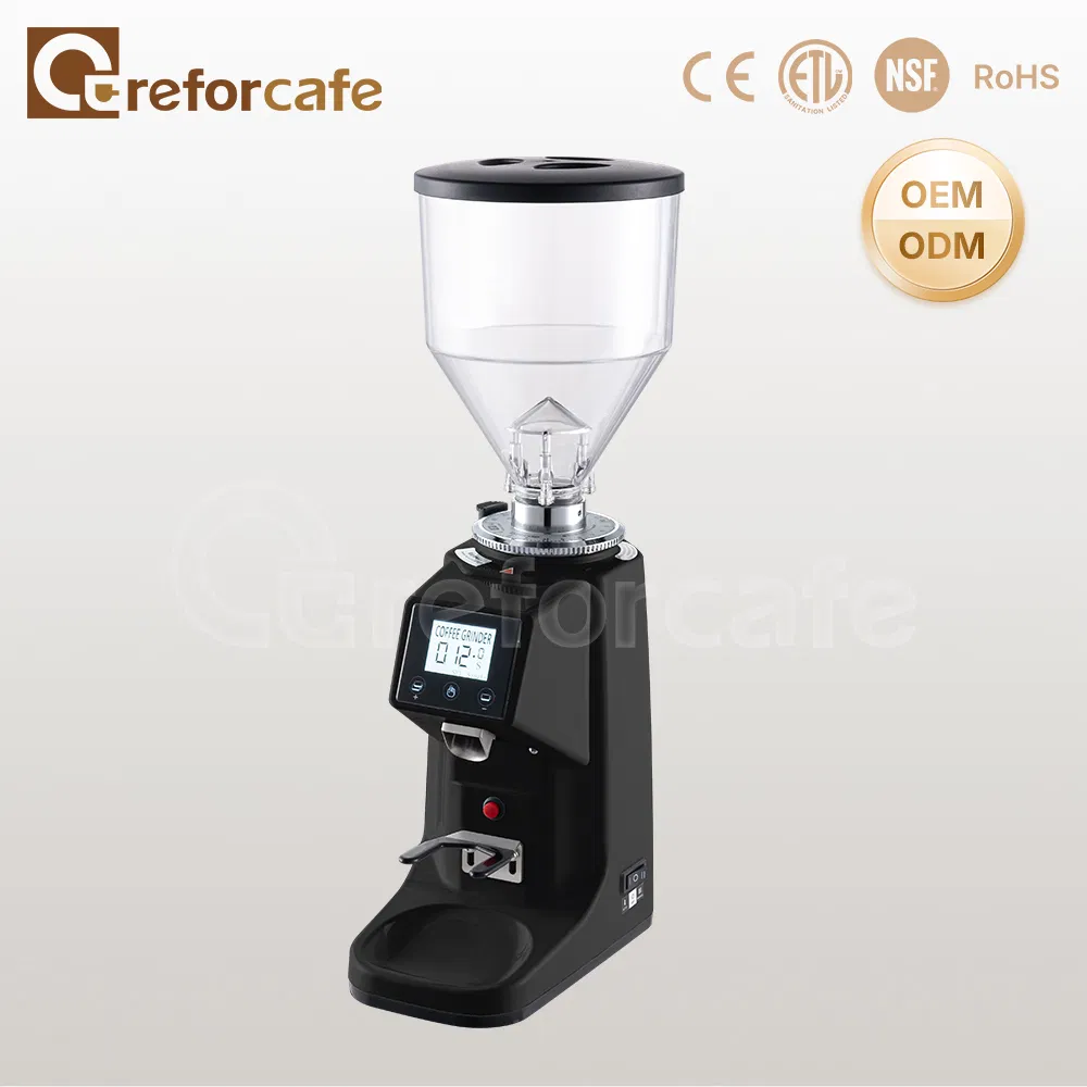Molino de café eléctrico comercial de acero inoxidable 200W 500g con capacidad para granos 60mm y muelas planas para café