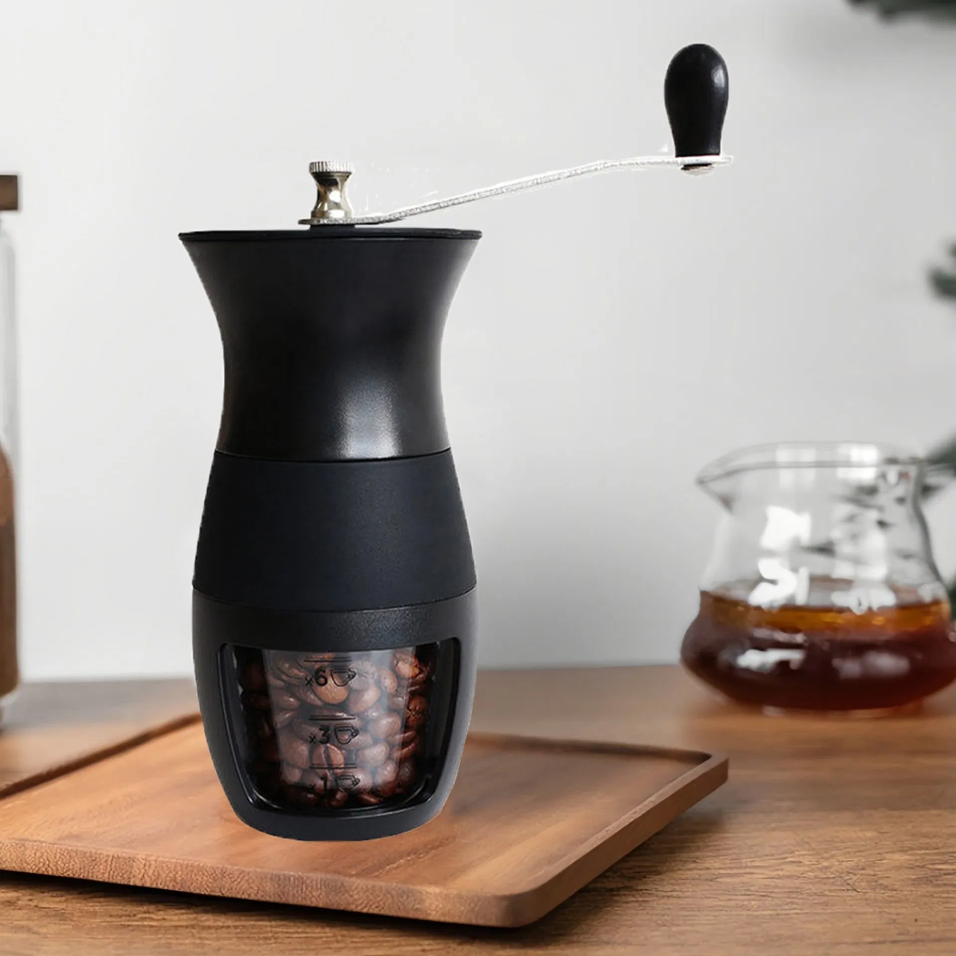 Molino de café manual ajustable de cerámica en forma de cono, moderno y mini, para café hecho a mano
