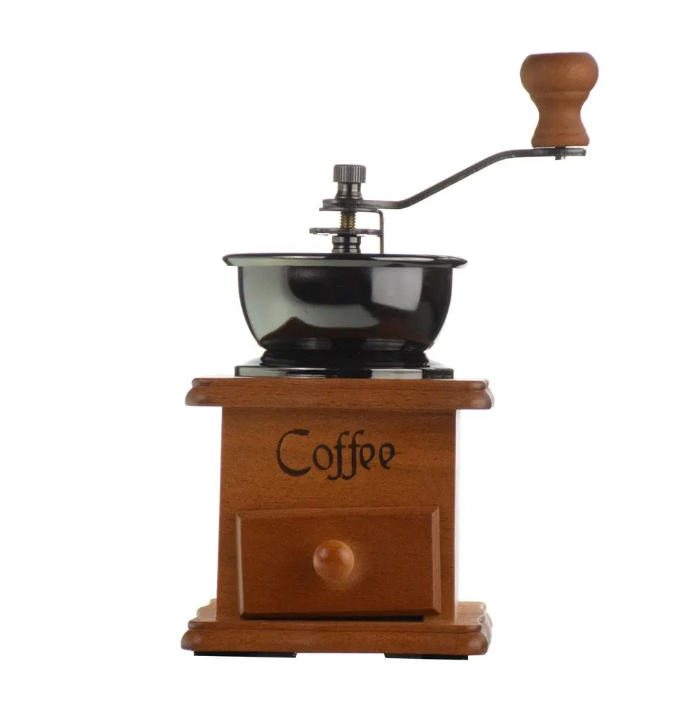 Molino de café manual de madera clásica para cafetera