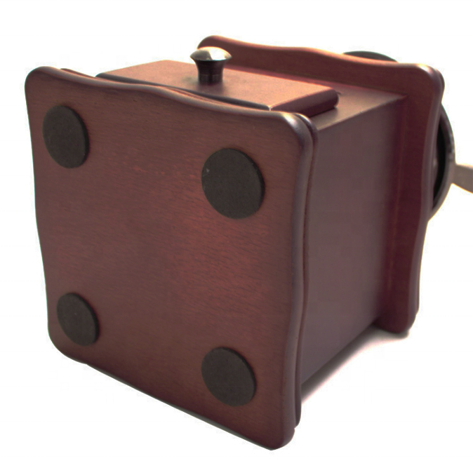 Molino de café antiguo de manivela con base de madera para baristas, ideal para hogares, hoteles y con carcasa de plástico. Incluye bolsa de regalo