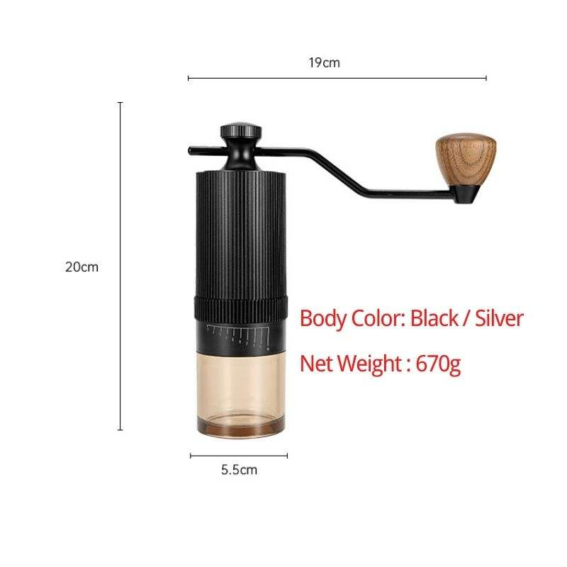 Molino de café manual ajustable externo 420 de acero inoxidable