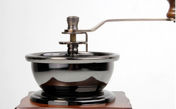 Mini molinillo de café manual con soporte de madera, triturador de granos de café