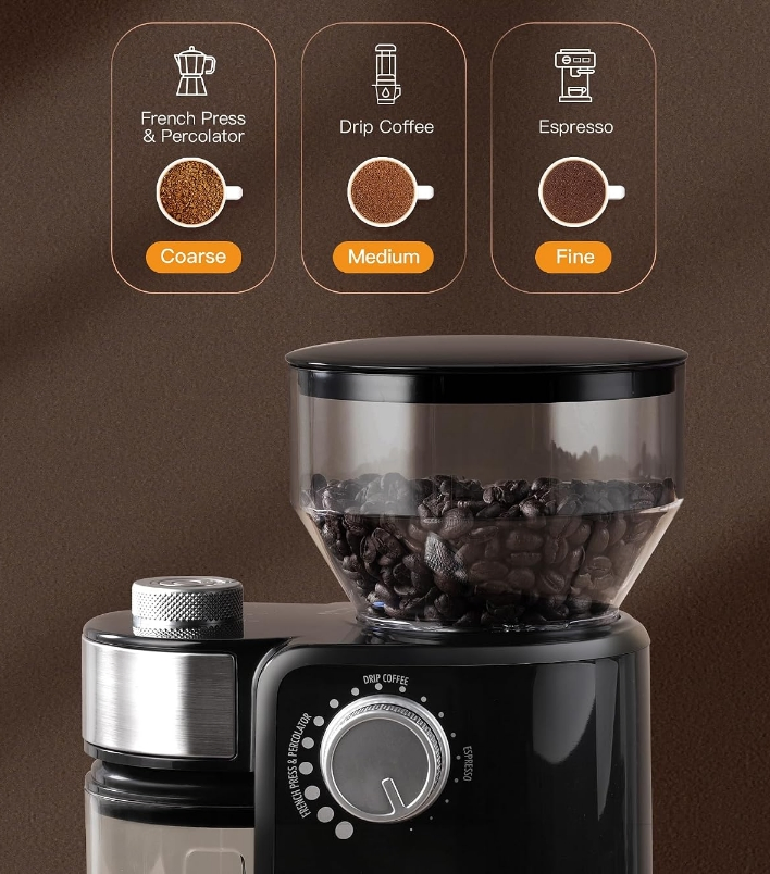 2-12 Selección de tazas molinillo de café eléctrico de acero inoxidable de gran capacidad