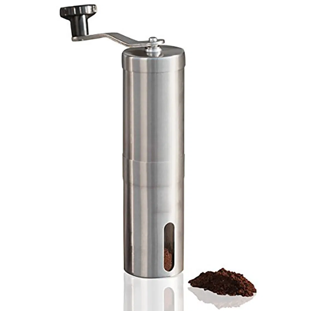 Molino de café de acero inoxidable de grado alimenticio manual ajustable para el hogar FDA OEM al por mayor