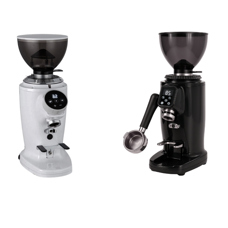 Molino de café profesional 64mm de acero inoxidable con muelas planas para cafetería con función cuantitativa