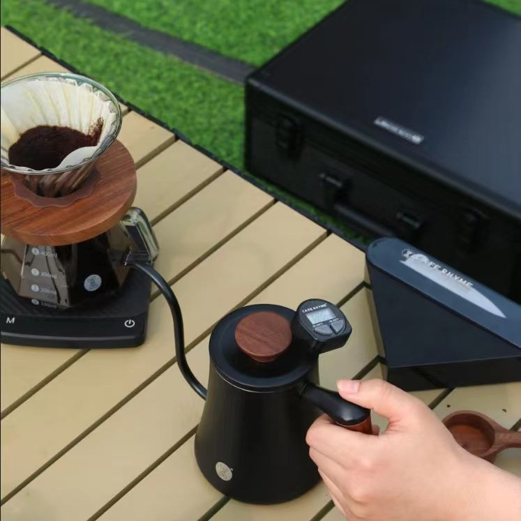 Juego de café manual, molinillo de café con filtro, gotero, taza, tetera de cuello de ganso, set de suministros para café preparado a mano