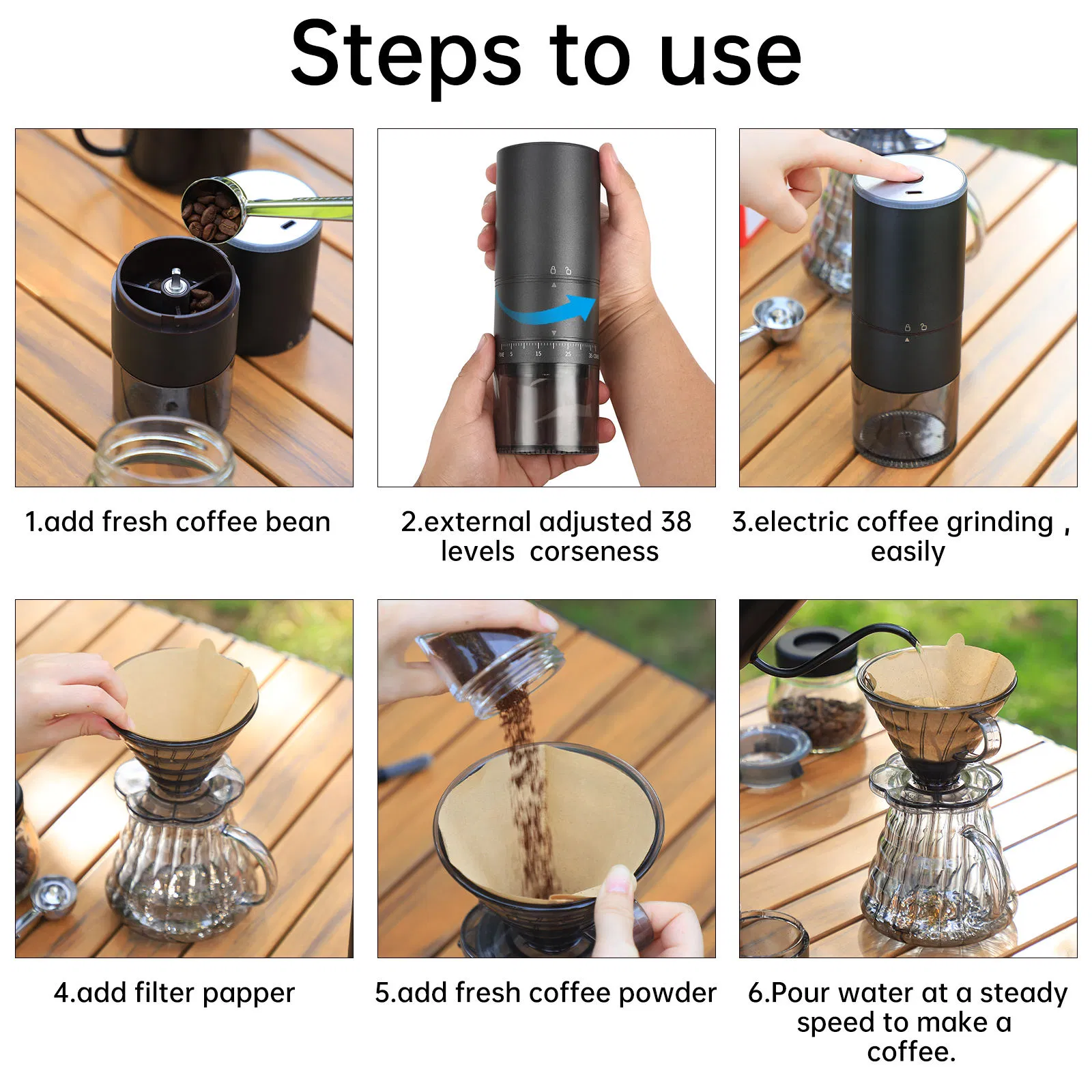 Juego de filtrado para café molido manual, set de preparación por goteo, regalo