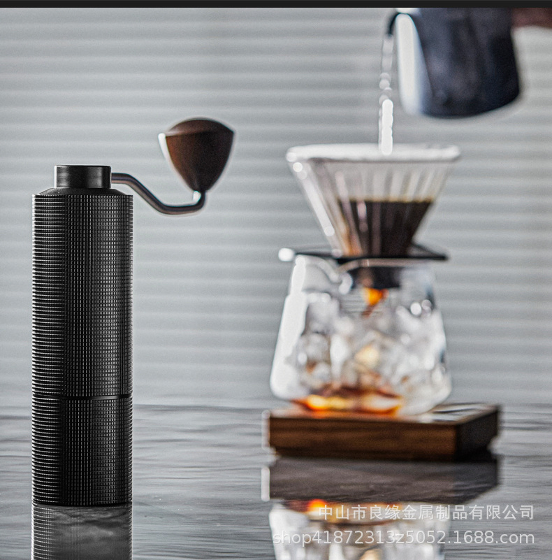 Máquina de espresso cuadrada portátil de manivela, molinillo de café manual con núcleo de acero para uso doméstico