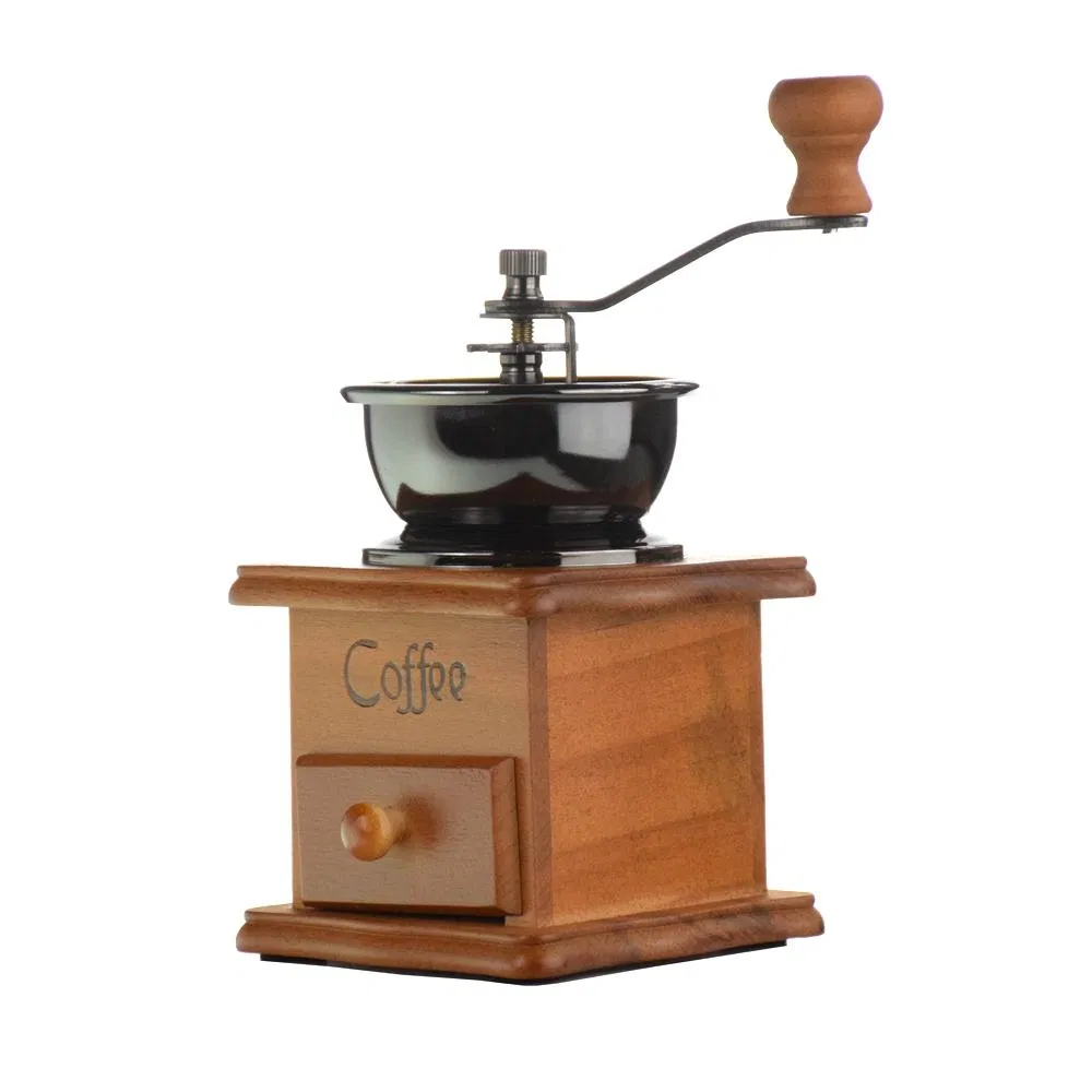Molino de café manual de madera clásica para cafetera