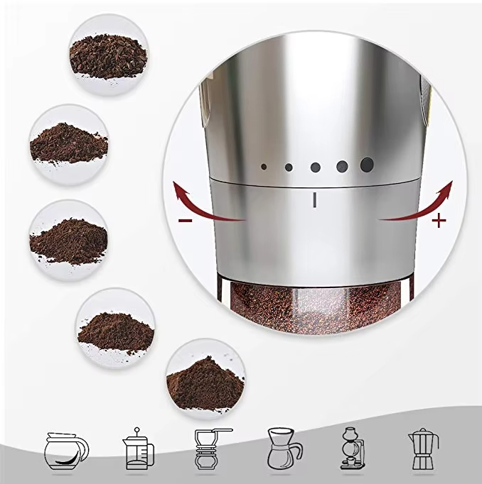 Venta Caliente Molinillo de Café Manual con 5-Level Muela Cónica de Cerámica de Molienda