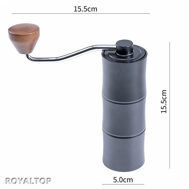 Molino de café manual con ajuste interno, molinillo de café con burr de acero inoxidable y cojinete