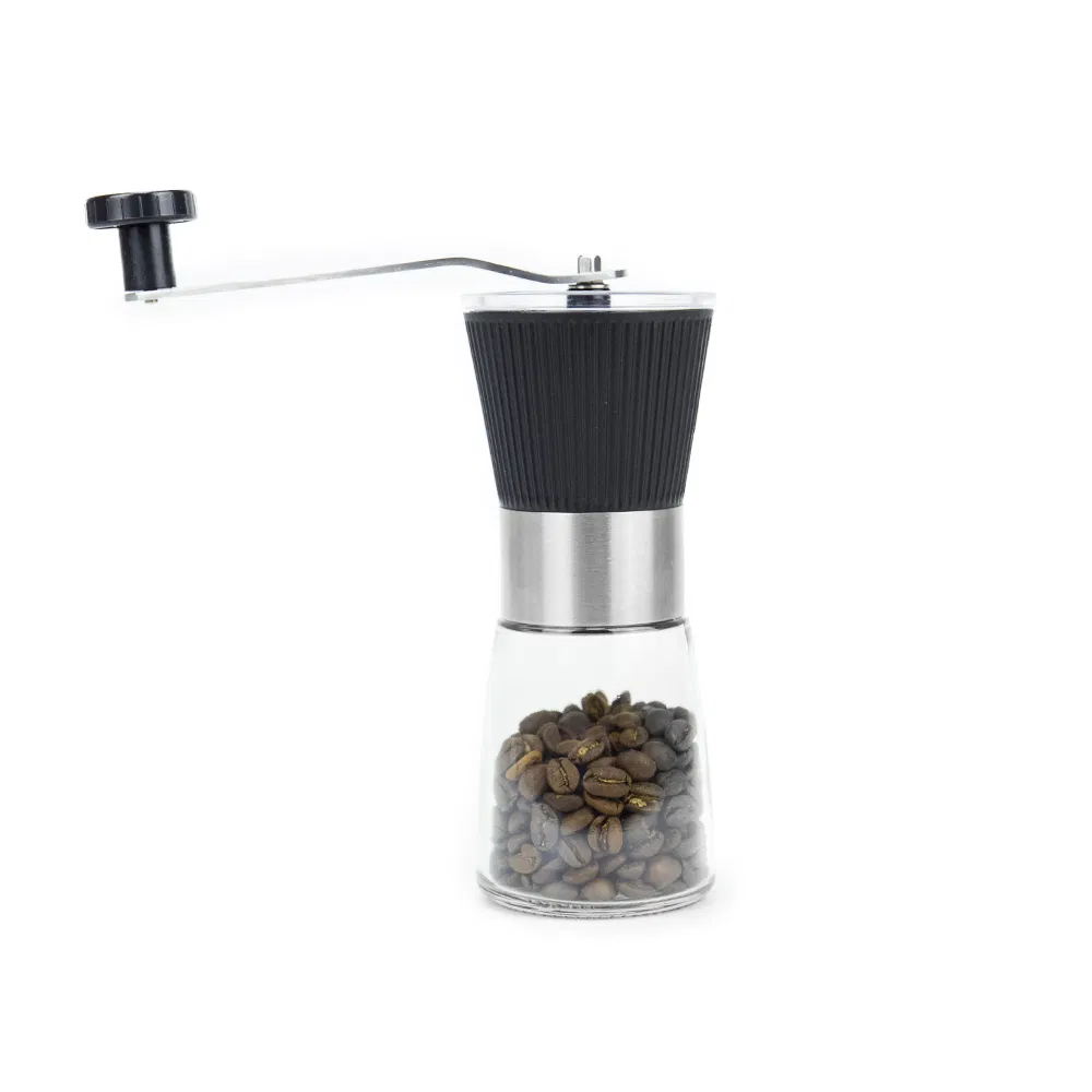 Molino de café manual con muela cónica de cerámica ajustable para granos de café