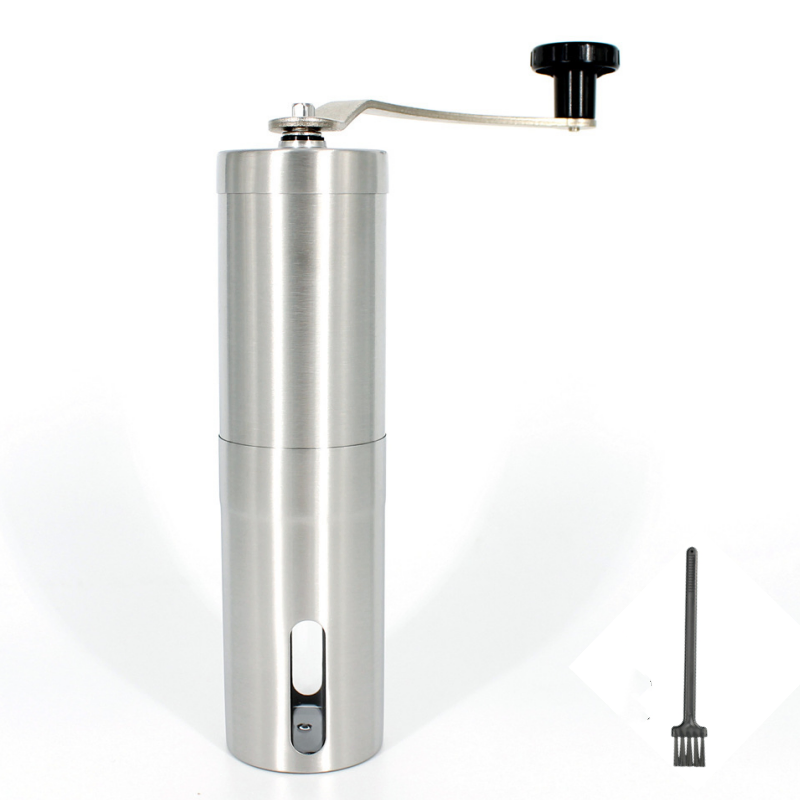 Molino de café manual de acero inoxidable profesional con manivela en la cocina