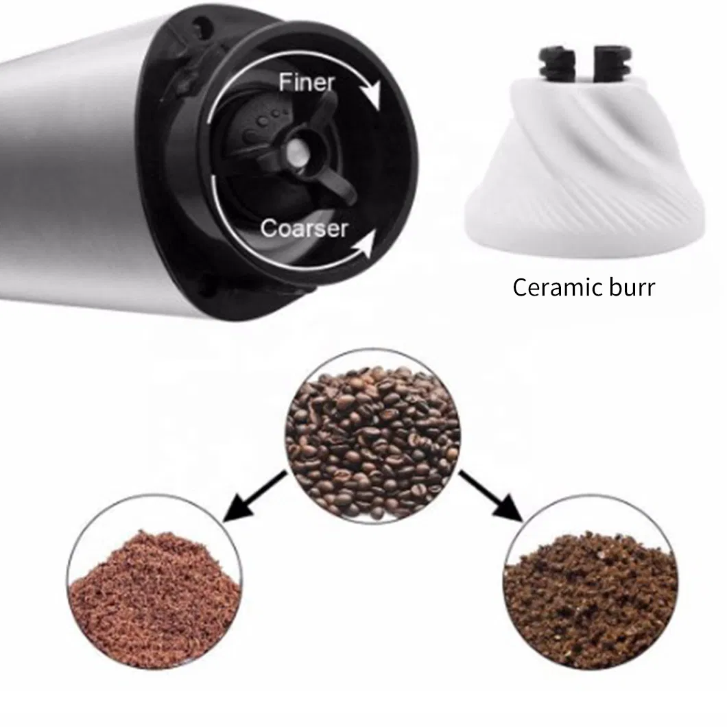 Molino de café manual de manivela en forma de triángulo con logo personalizado, gadget para camping y hogar