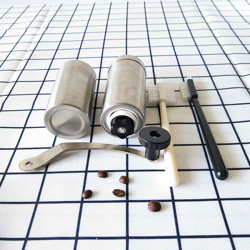 Molino de café manual portátil mini doméstico de acero inoxidable con muelas de cerámica y manivela