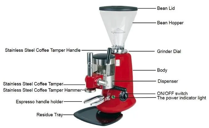 Visualización Almacen de Polvo de Café de Acero Inoxidable Fácil Operación Molinillo de Café con Mango Manual