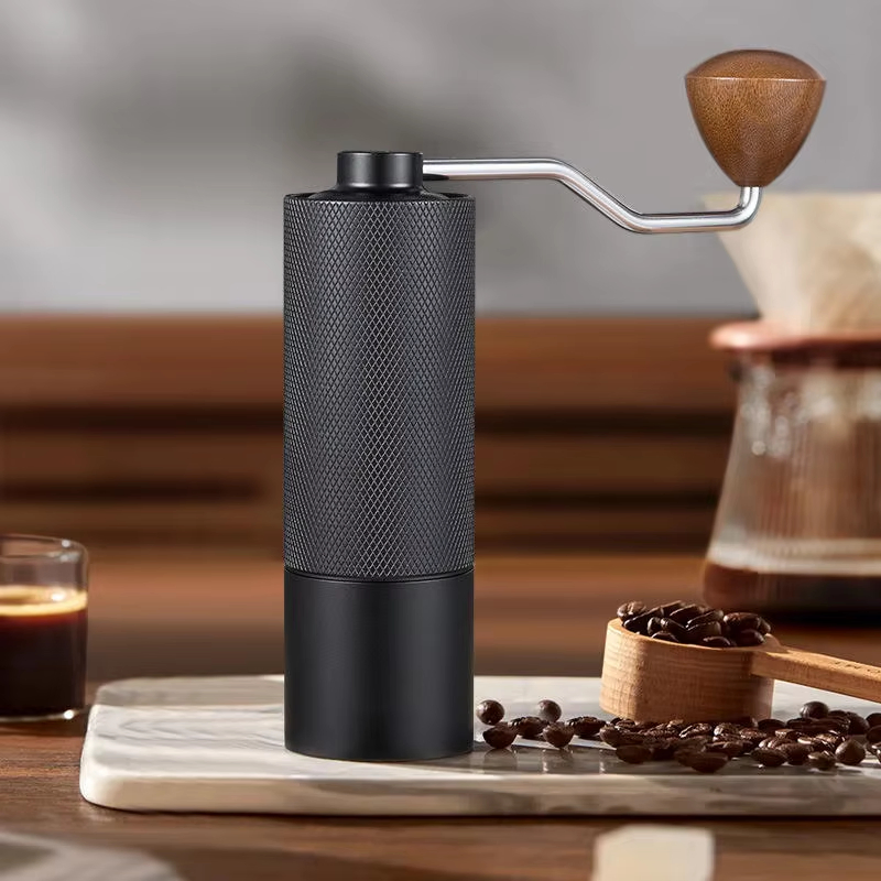 Venta Caliente Molinillo Manual de Acero Inoxidable Negro para Café Personal para Cafetería