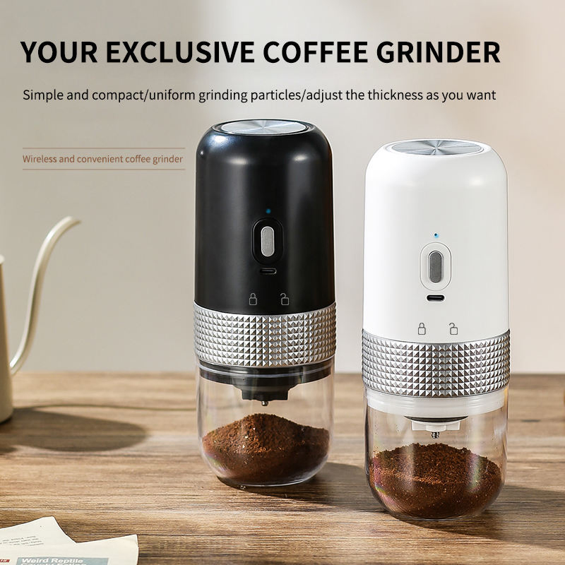 Molino de café eléctrico recargable por USB portátil, cafetera de goteo inalámbrica para viajes