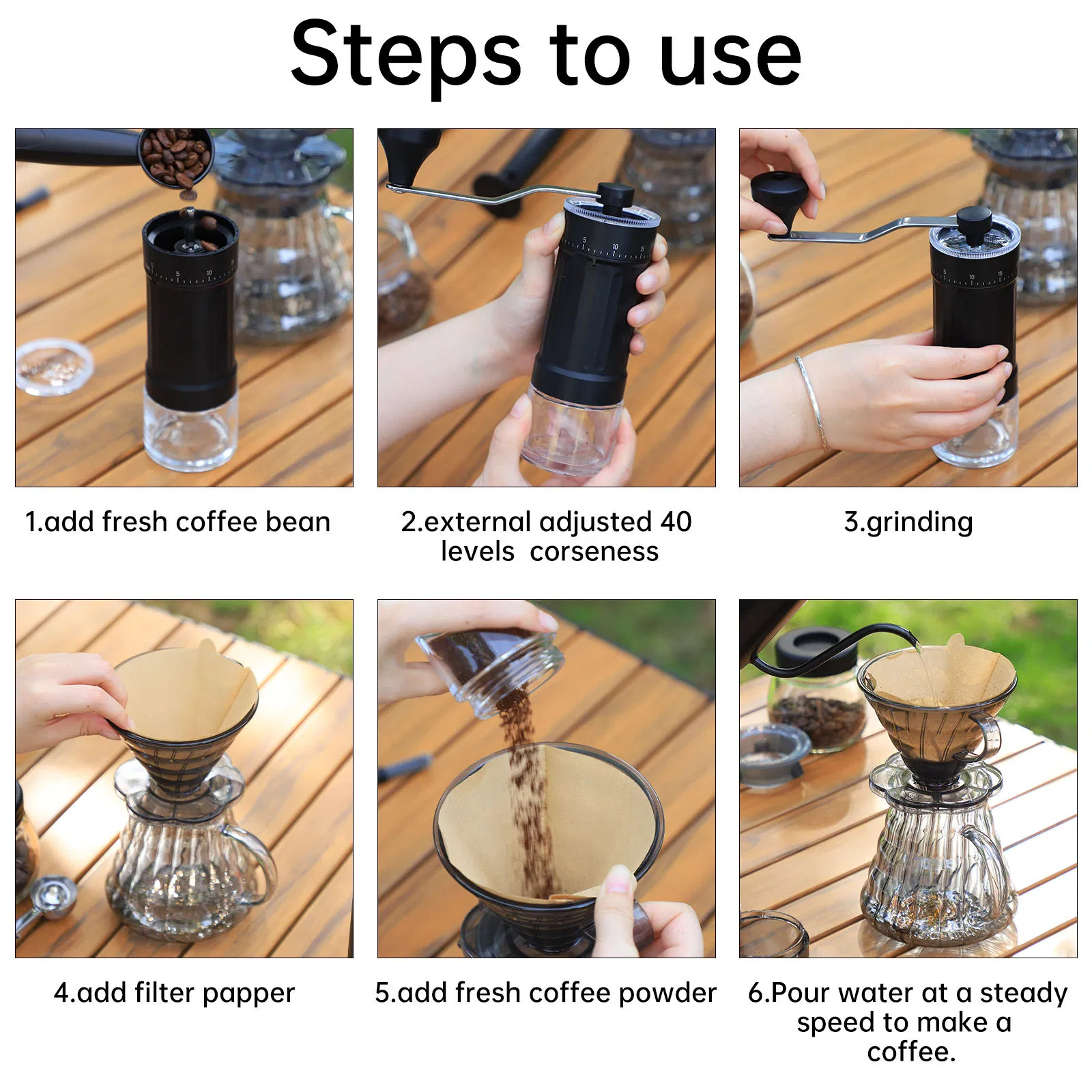 Juego de filtrado para café molido manual, set de preparación por goteo, regalo