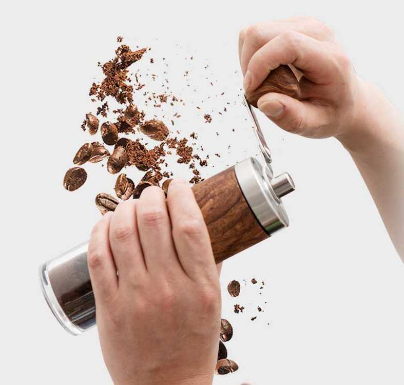 Molino manual Cottee a bajo precio, molino de café manual portátil de acero inoxidable con muelas para espresso