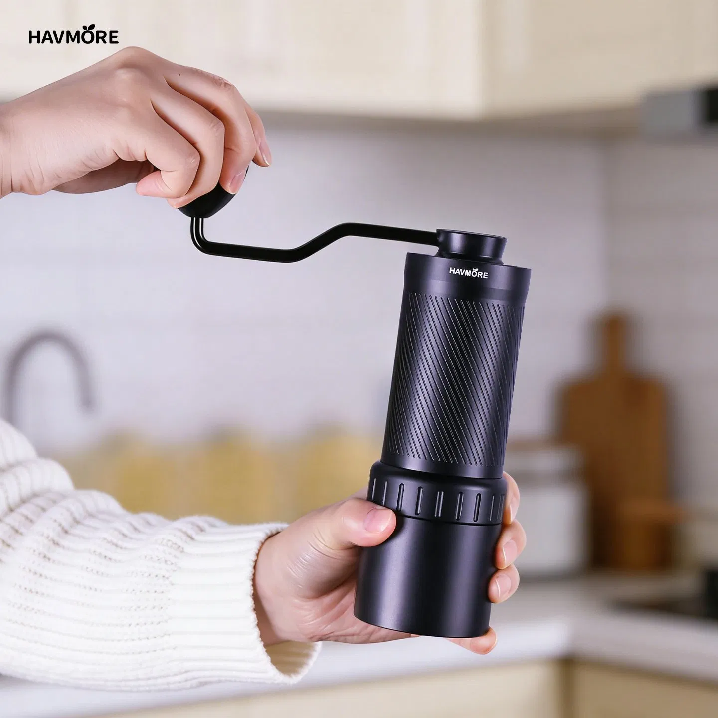 Molino de café portátil magnético Havmore - Molinillo de acero inoxidable manual para espresso fresco
