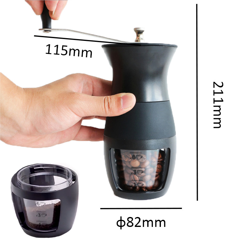 Molino de café manual ajustable de cerámica en forma de cono, moderno y mini, para café hecho a mano