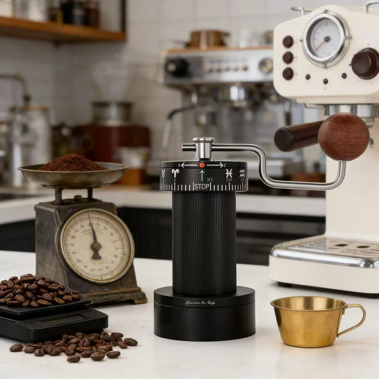Molino de café manual pequeño para el hogar, con patente de reversa y escala de ajuste externo, molino de café para preparación manual y espresso