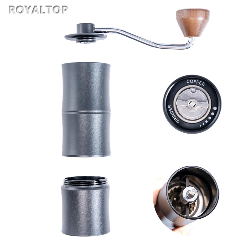 Molino de café manual con ajuste interno, molinillo de café con burr de acero inoxidable y cojinete