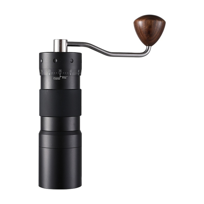 Molino de café manual portátil pequeño de acero inoxidable con agarre de madera, molinillo de café de manivela