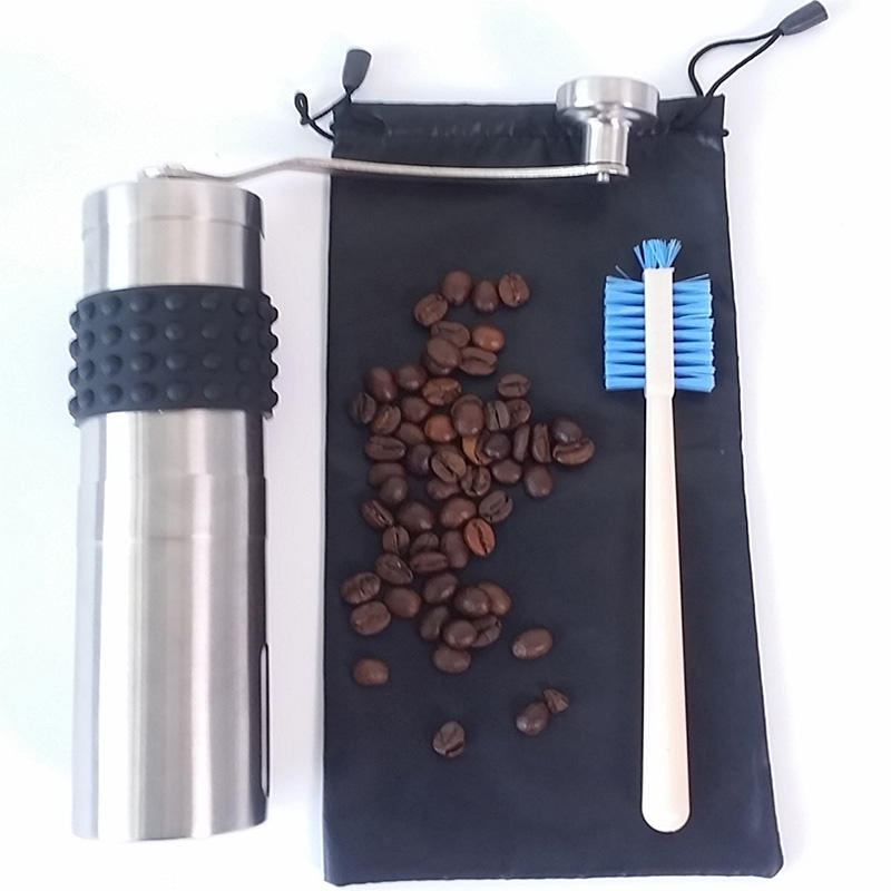 Molino de café manual de acero inoxidable para el hogar con muelas de cerámica ajustables