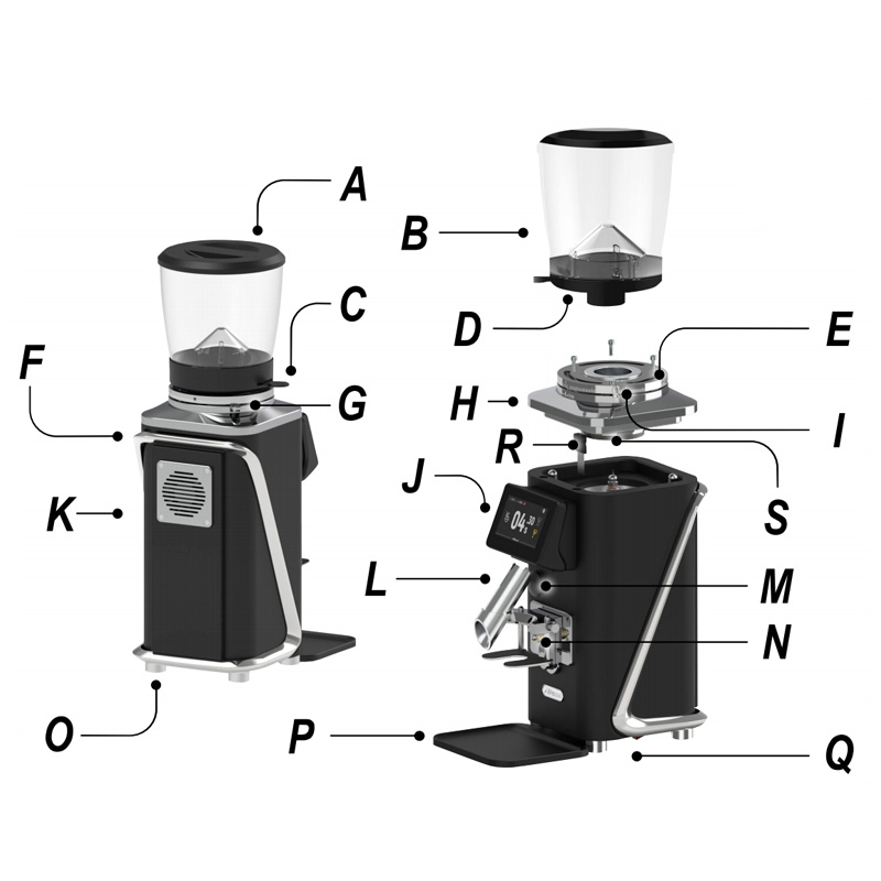 Molino de café eléctrico con gran capacidad y diseño de muelas planas