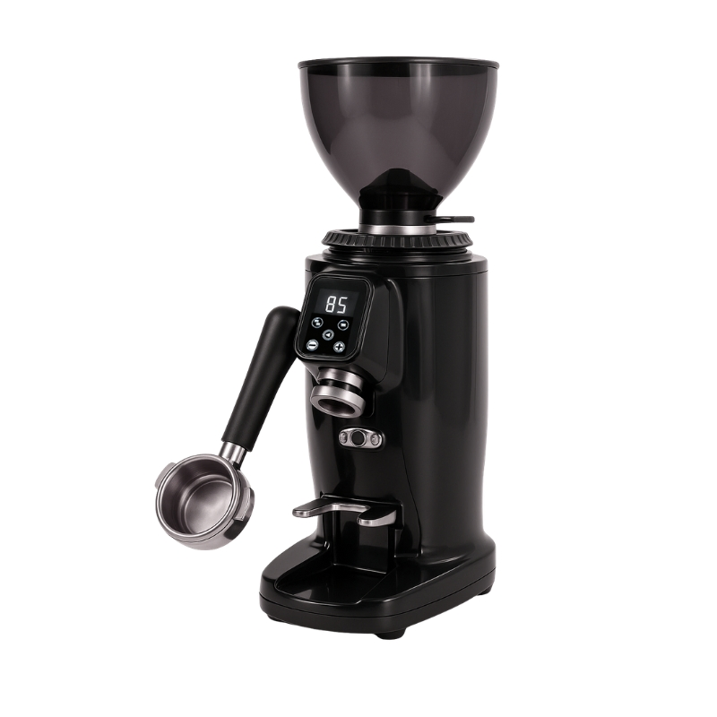 Molino de café profesional 64mm de acero inoxidable con muelas planas para cafetería con función cuantitativa