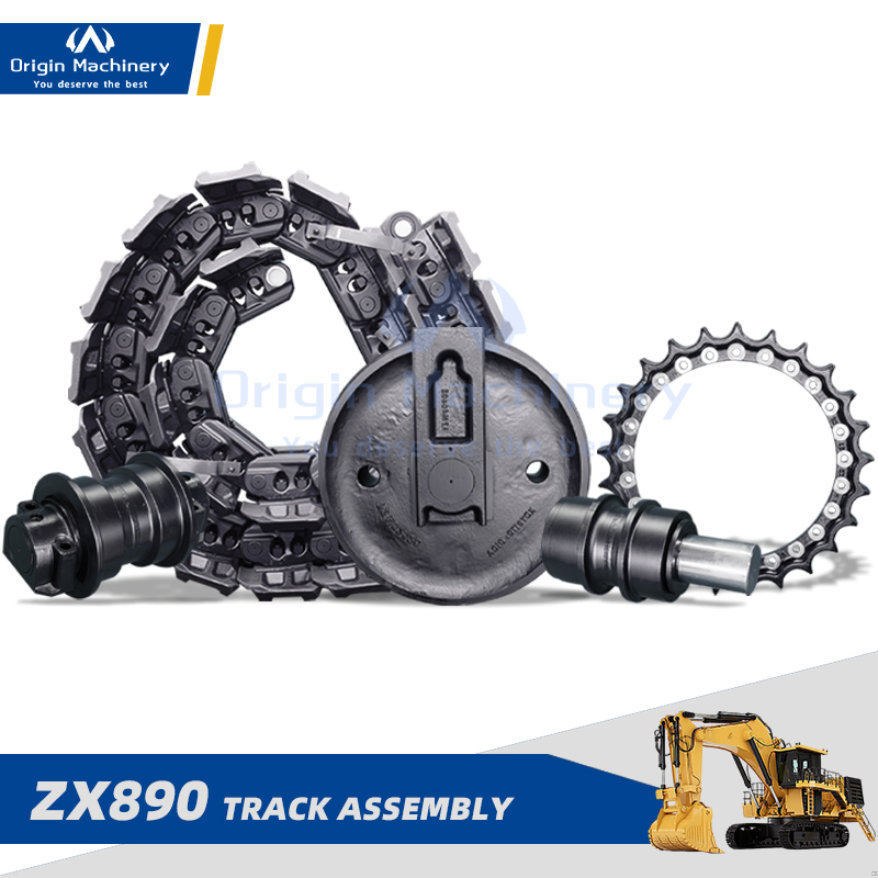 Excavator ZX890 EX890 Undercarriage Track Group Assembly High Strength Steel Spare Parts