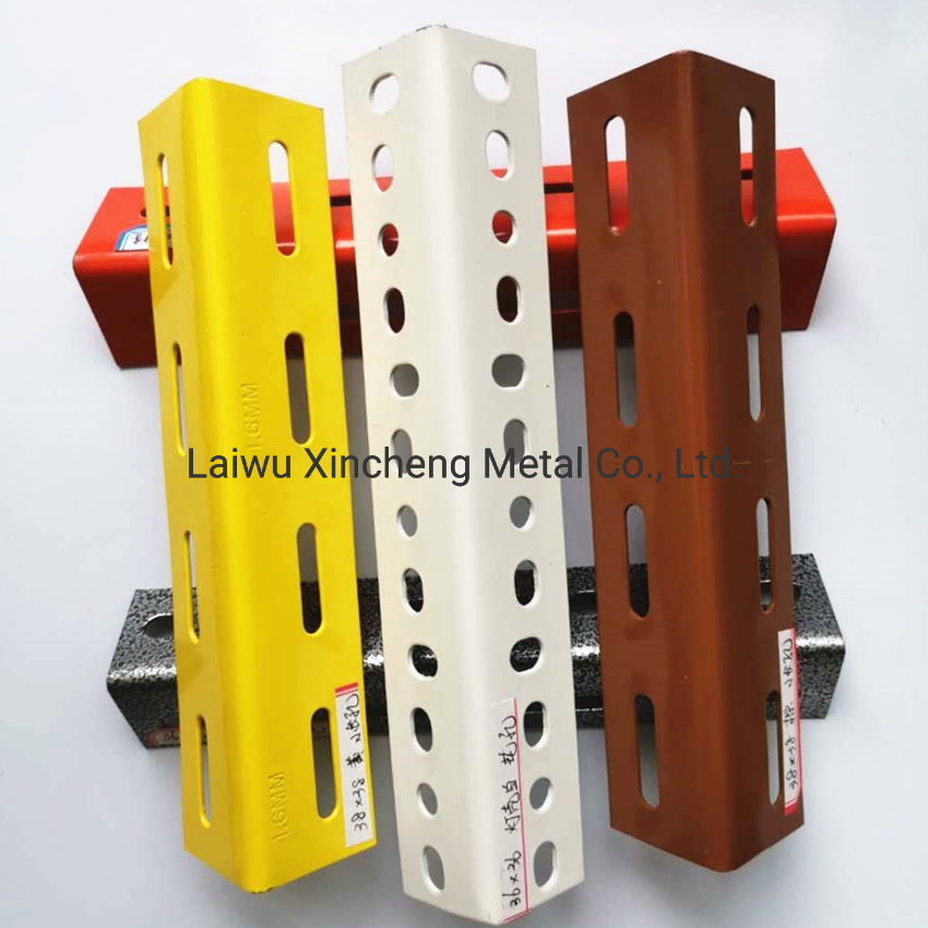 Preforated Powder Coated Galvanized Dexion Steel Iron Angle Shelf / Slotted Angle Bar