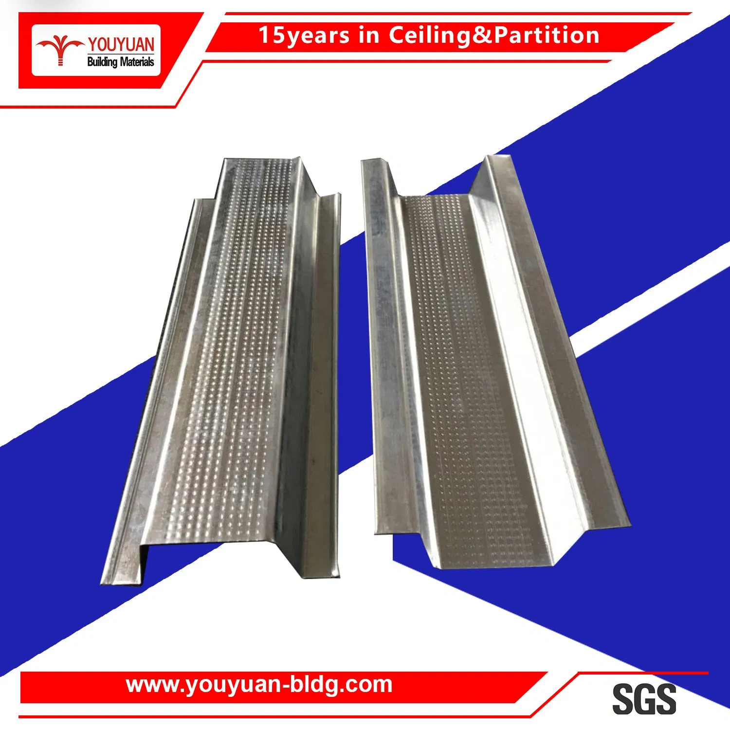 Galvanized Extruded Steel Profiles/Drywall Stud Track/Light Gauge Steel Keel Construction/Ceiling C U Channel for Omega Furring Channel Size
