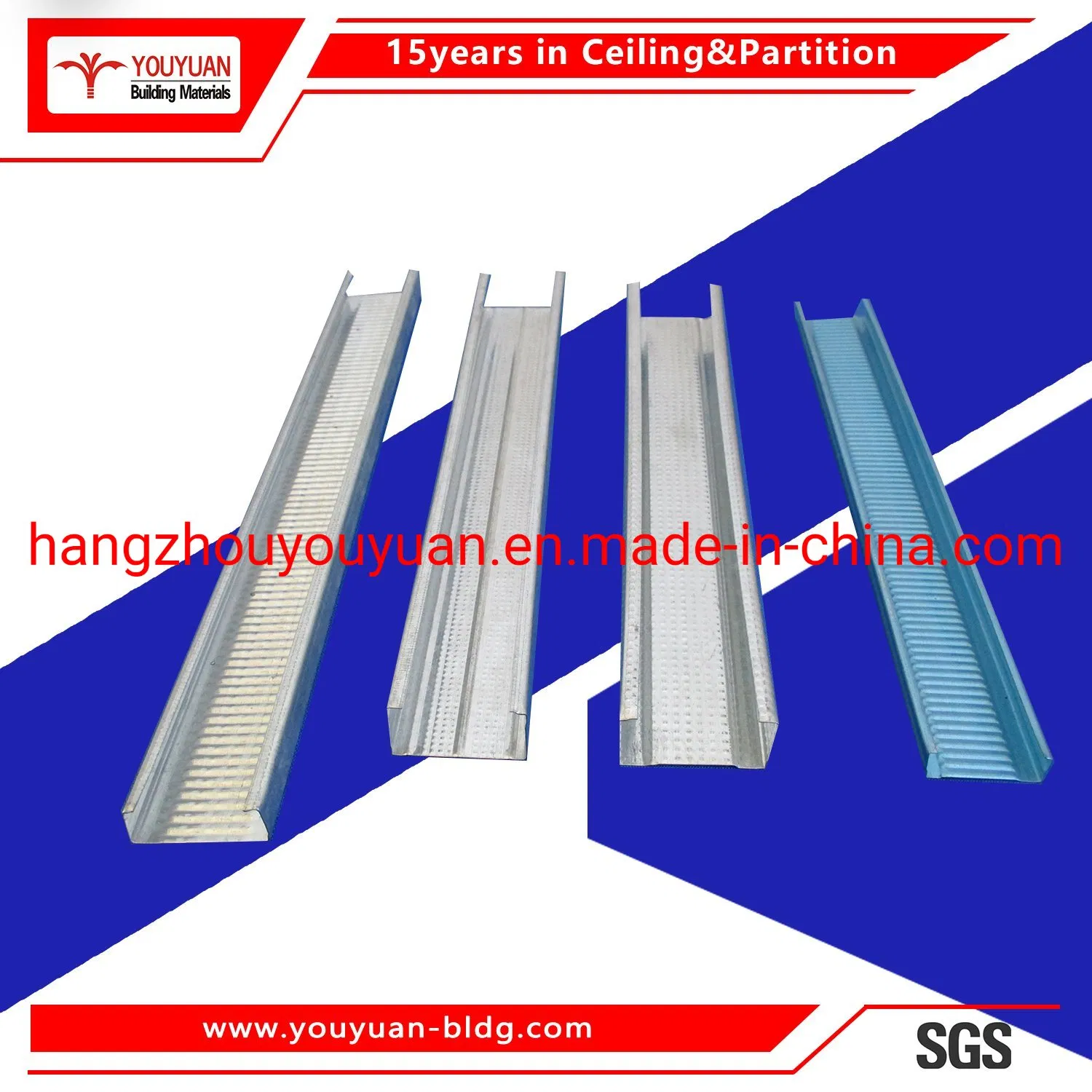 Galvanized Steel Drywall Partition Wall Gypsum Tracks and Stud