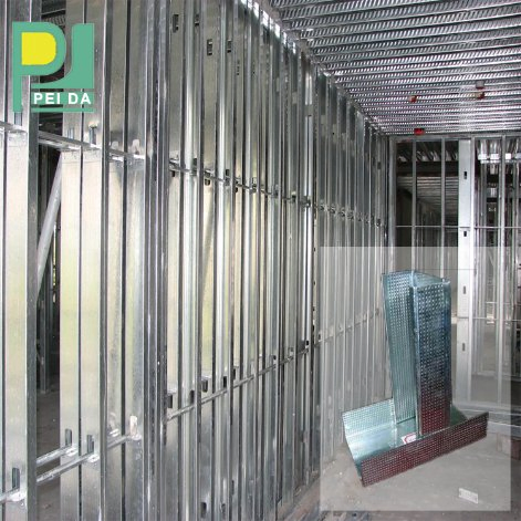 Drywall Galvanized Light Steel Frame 3 Meters Metal Studs 18 Gauge