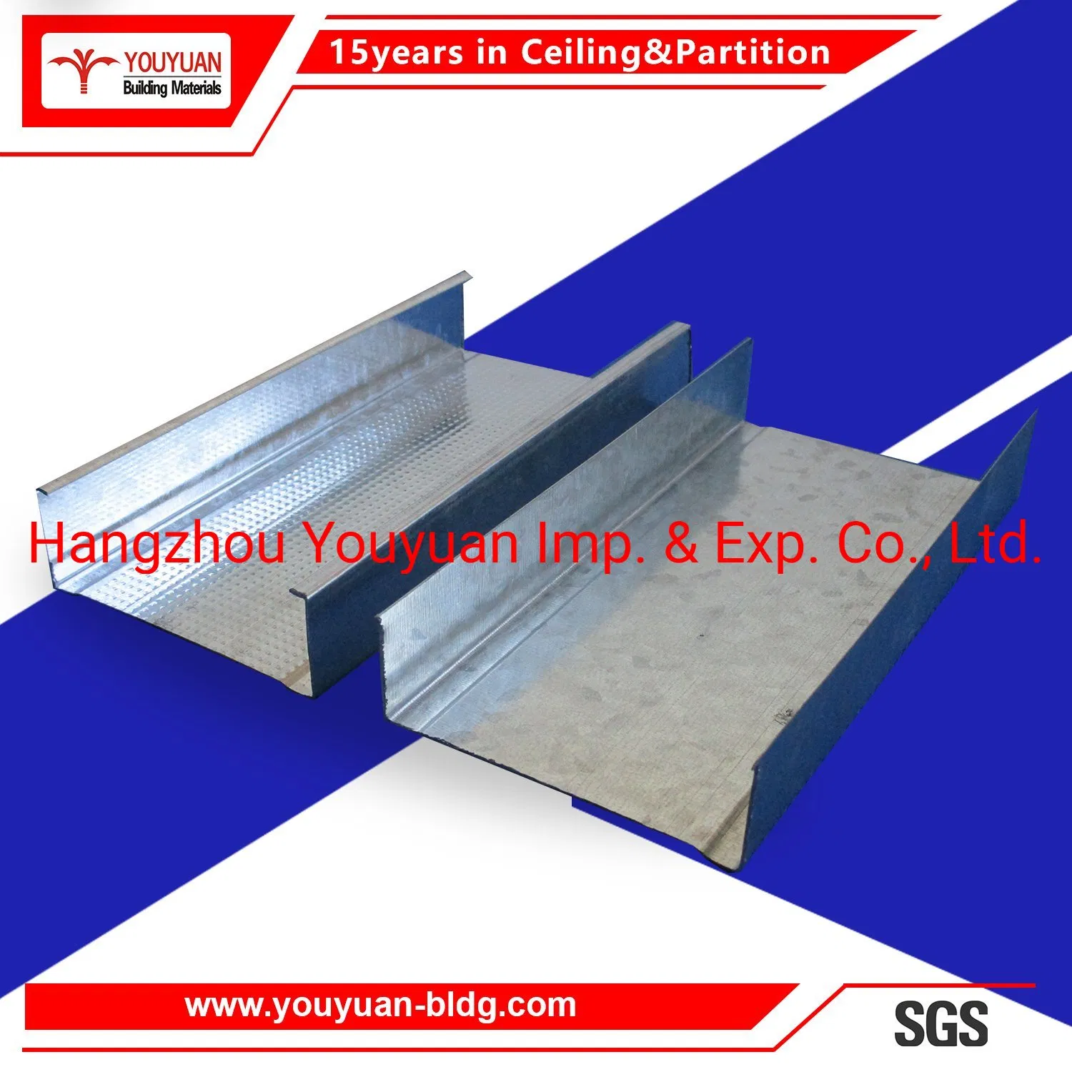Light Steel Interior Drywall Partition Metal Framing Tracks and Studs