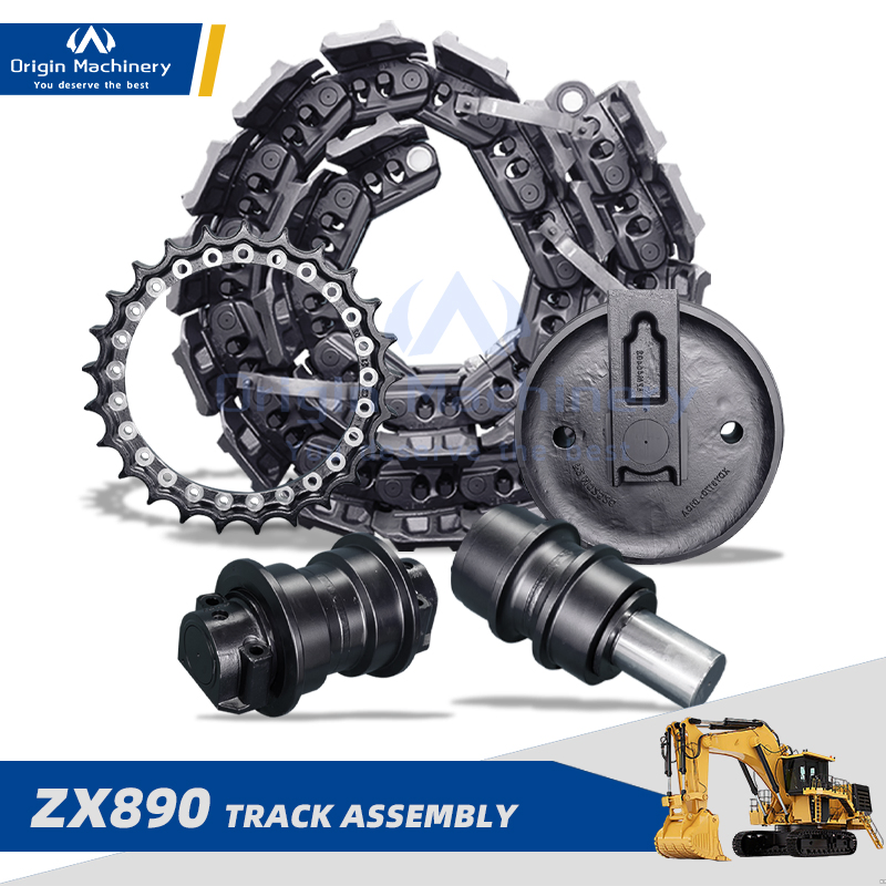 Excavator ZX890 EX890 Undercarriage Track Group Assembly High Strength Steel Spare Parts