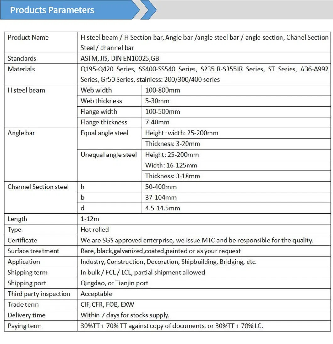 Galvanized H Shaped Beam